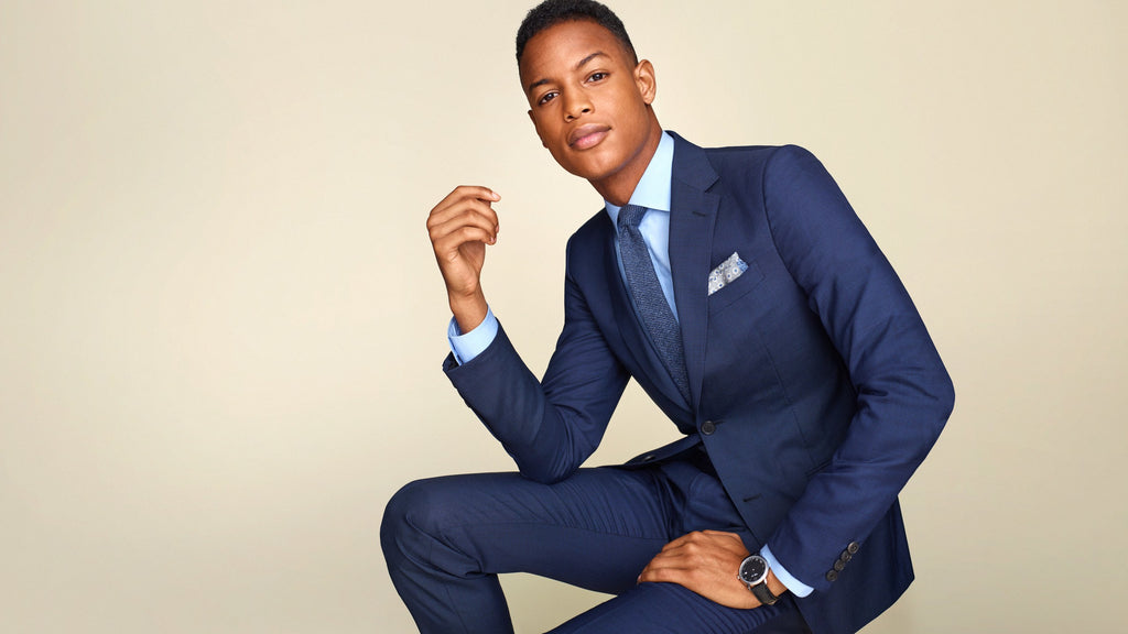 Linen Navy Blue Suit